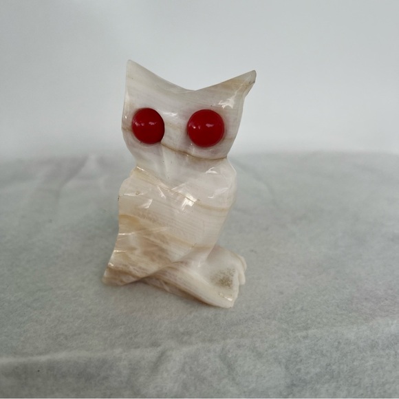 Vintage owl onyx, paperweight collectible figurine decoration Carved Marble Owl - Picture 4 of 16